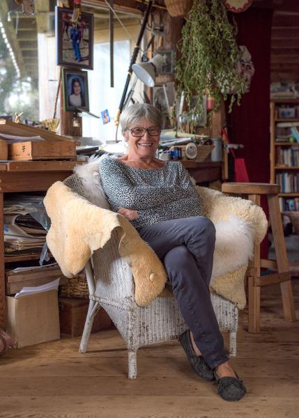 Adios memeber Sussane Hare in her home.